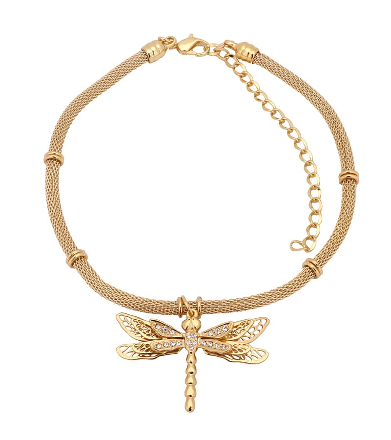 Choker z ważką z kryształami z kolekcji Mystical Moments (C21/LAT/86AU)