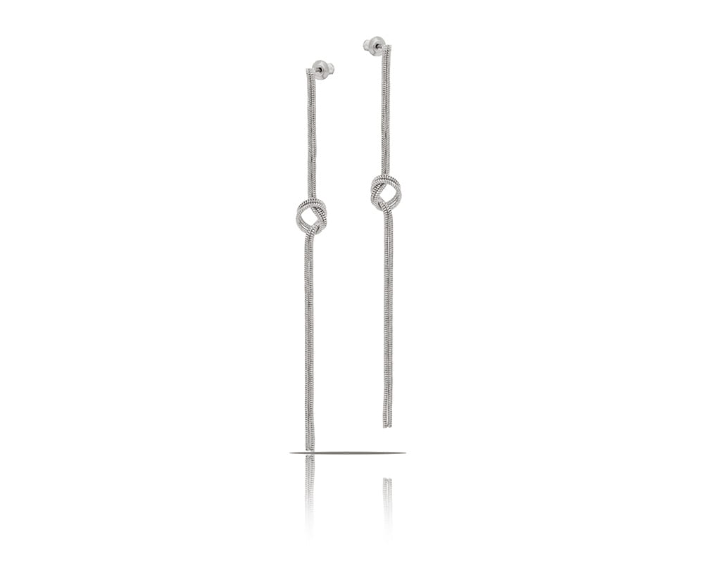 Kolczyki wiszące supełki z kolekcji Classic (P10776AG)