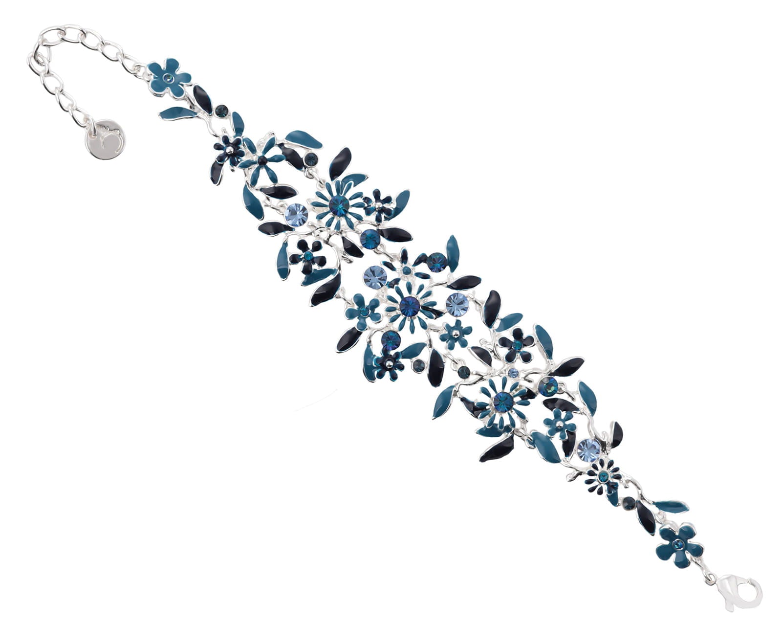 Bransoletka niebieskie kwiatuszki z kryształkami z kolekcji Blossom  (B8157AG/N)