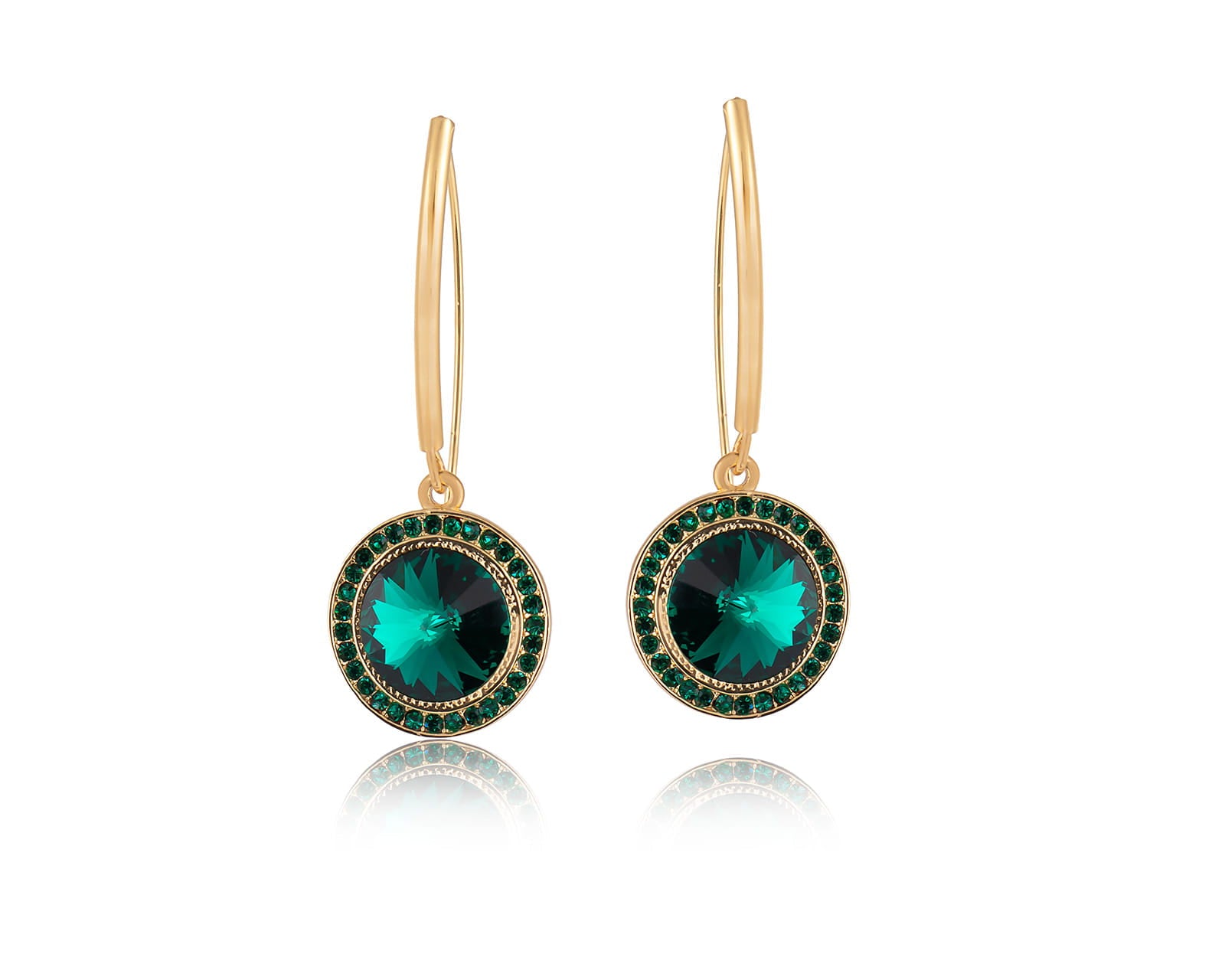 Kolczyki z kryształem Primero w kolorze Emerald (P24/LAT/64/3AU)