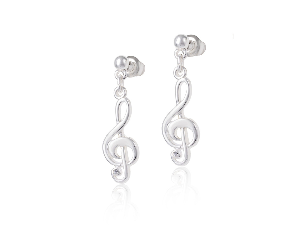 Kolczyki klucz wiolinowy z kolekcji Basic Chain Aria Martelle (P24/NUT/01AG)