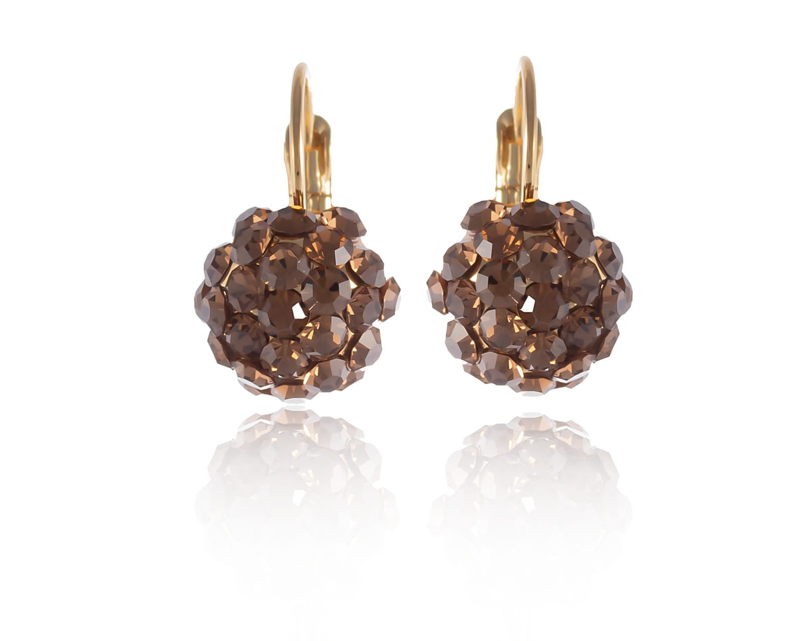 Kolczyki z kryształkami Preciosa (P8126AU-SMOKED TOPAZ)