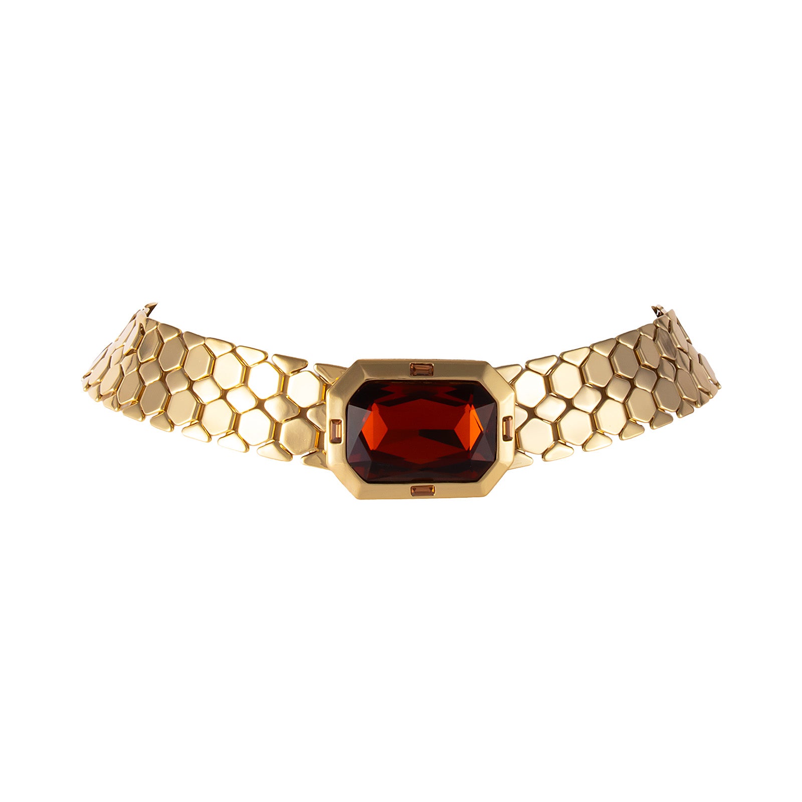 Choker z dużym kamieniem i mniejszymi kryształkami Preciosa (C25/JES/54AU)